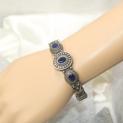 BRACELET LOOK ANTIQUE FINISH KADA - BLUE - kada