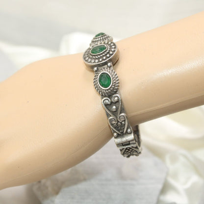 BRACELET LOOK ANTIQUE FINISH KADA - GREEN - kada