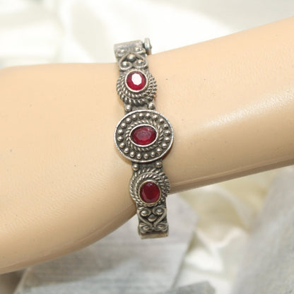 BRACELET LOOK ANTIQUE FINISH KADA - RED - kada