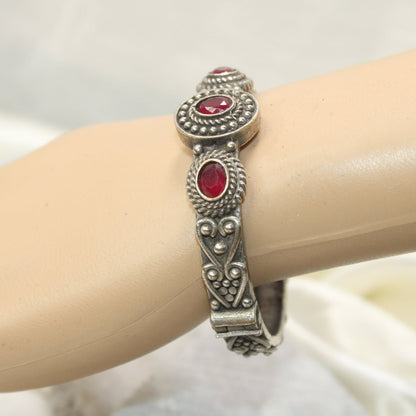 BRACELET LOOK ANTIQUE FINISH KADA - RED - kada