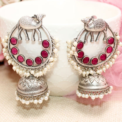 CAMEL BAALI JHUMKA - RED - EARRING