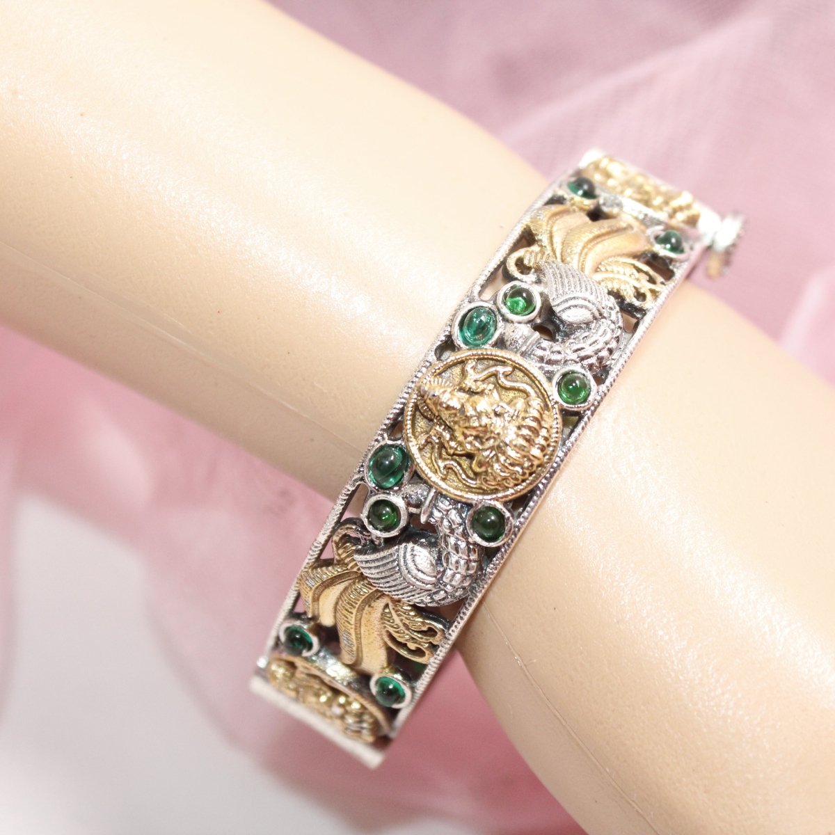 DUAL - TONE LAXMI MOR KADA - GREEN - kada