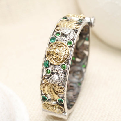 DUAL - TONE LAXMI MOR KADA - GREEN - kada