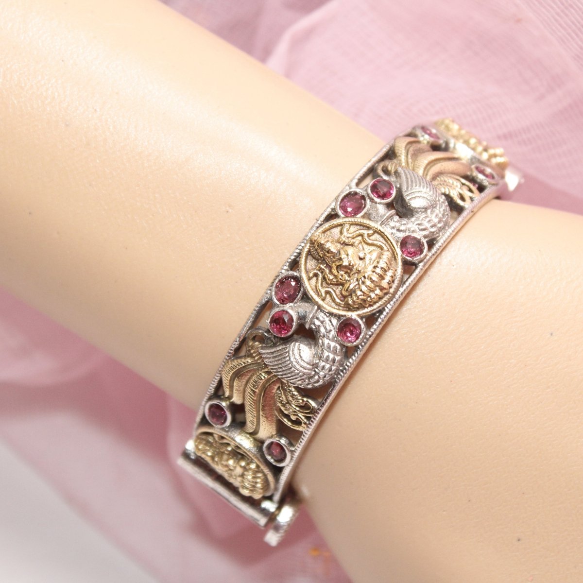 DUAL - TONE LAXMI MOR KADA - RED - kada