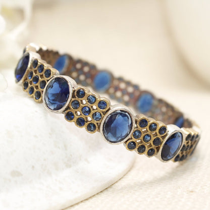 DUAL - TONE OVAL AND DOTS STONE KADA - BLUE - kada