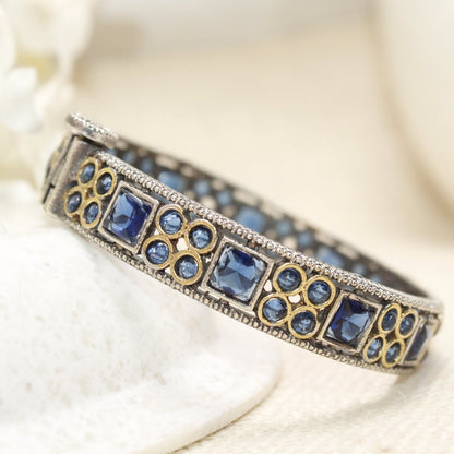 DUAL - TONE SQUARE AND DOTS STONE KADA - BLUE - kada