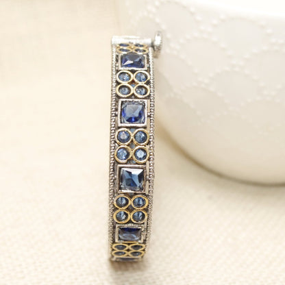 DUAL - TONE SQUARE AND DOTS STONE KADA - BLUE - kada