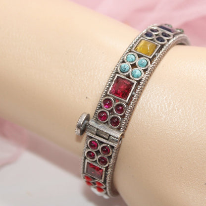 DUAL - TONE SQUARE AND DOTS STONE KADA - MULTICOLOUR - kada