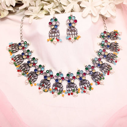 GAJ NECKLACE SET-MULTICOLOUR -Necklaces