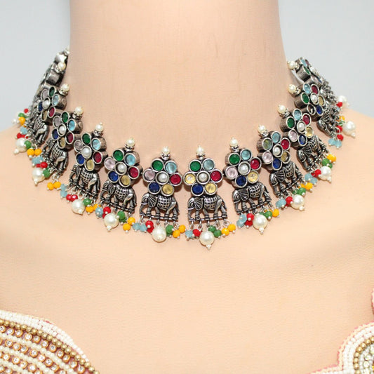 GAJ NECKLACE SET-MULTICOLOUR -Necklaces