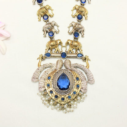 HAATHI PAIR DUAL TONE LONG HAAR - BLUE - Necklaces