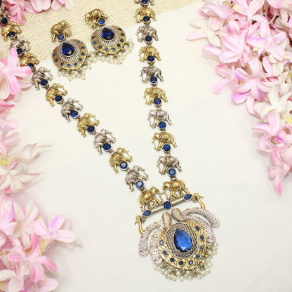 HAATHI PAIR DUAL TONE LONG HAAR - BLUE - Necklaces