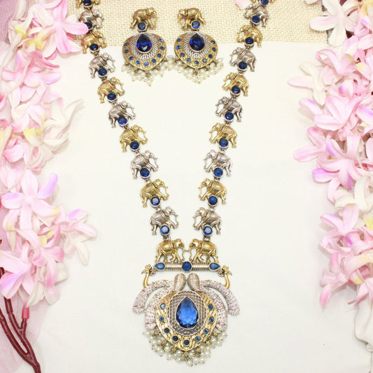 HAATHI PAIR DUAL TONE LONG HAAR - BLUE - Necklaces