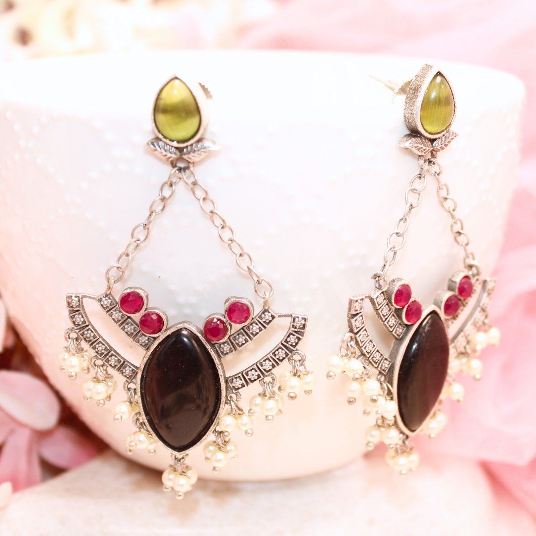 JHALRA CHANDBALI - BLACK - EARRING