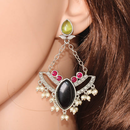 JHALRA CHANDBALI - BLACK - EARRING