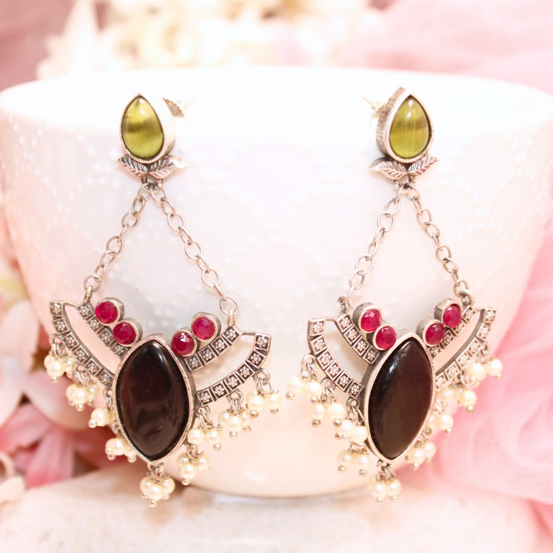 JHALRA CHANDBALI - BLACK - EARRING