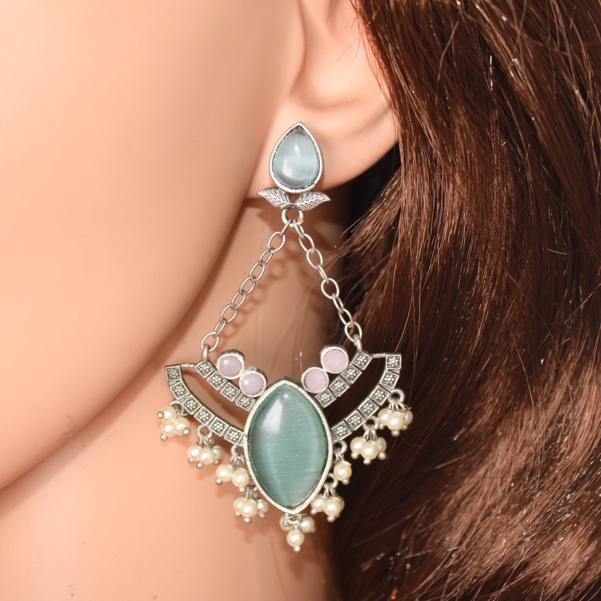 JHALRA CHANDBALI - BLUE - EARRING