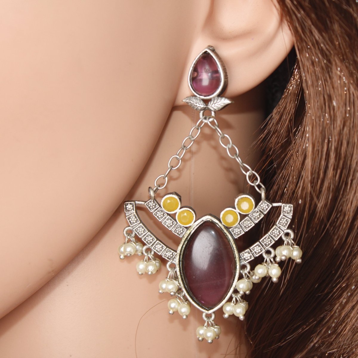 JHALRA CHANDBALI - PURPLE - EARRING