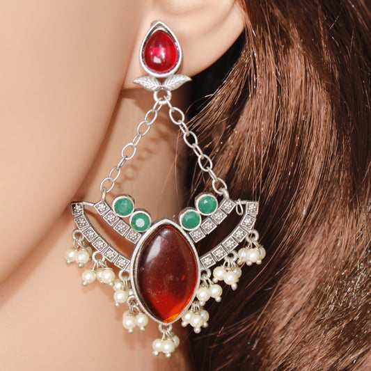 JHALRA CHANDBALI - RED - EARRING