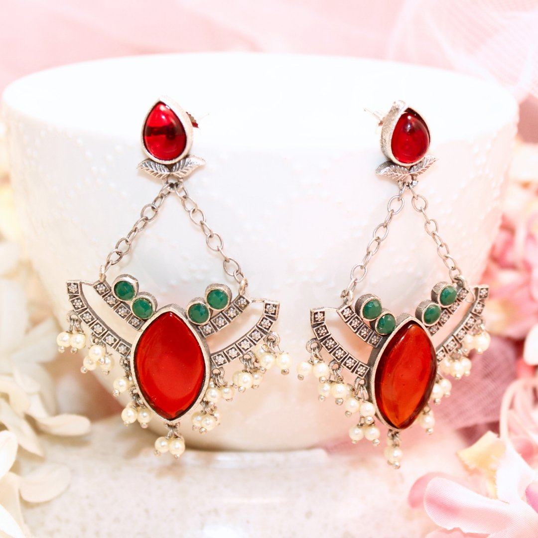 JHALRA CHANDBALI - RED - EARRING