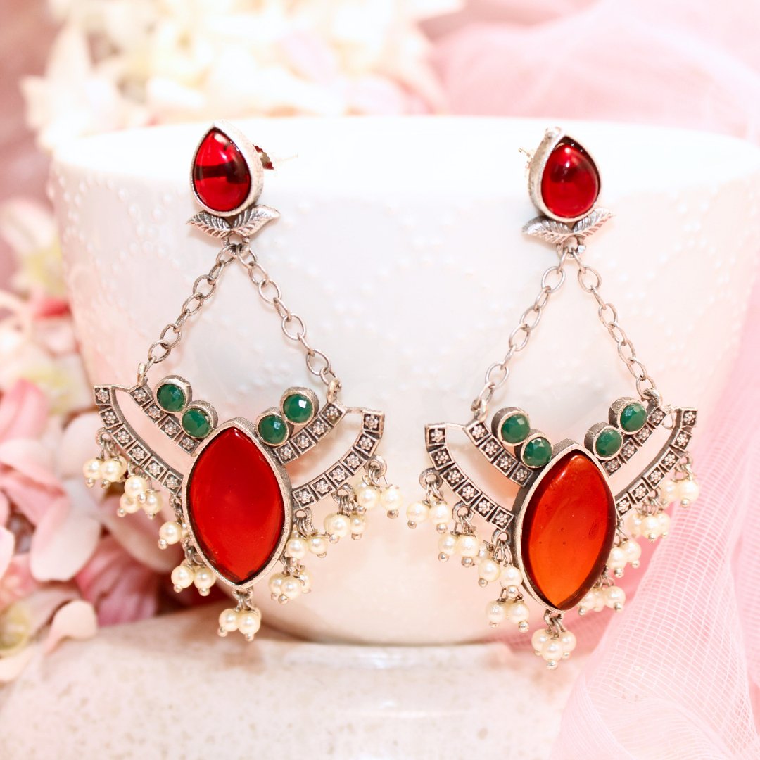 JHALRA CHANDBALI - RED - EARRING