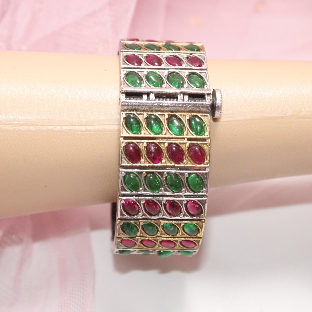 KALA DUAL - TONE MONALISA STONE KADA - RED & GREEN - kada