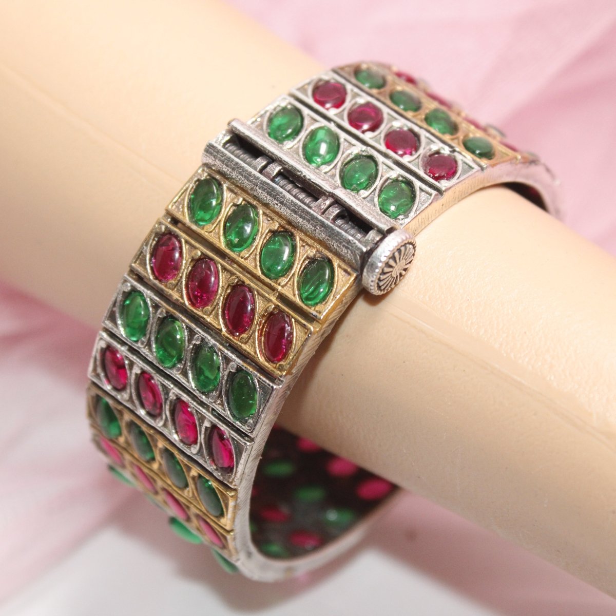 KALA DUAL - TONE MONALISA STONE KADA - RED & GREEN - kada