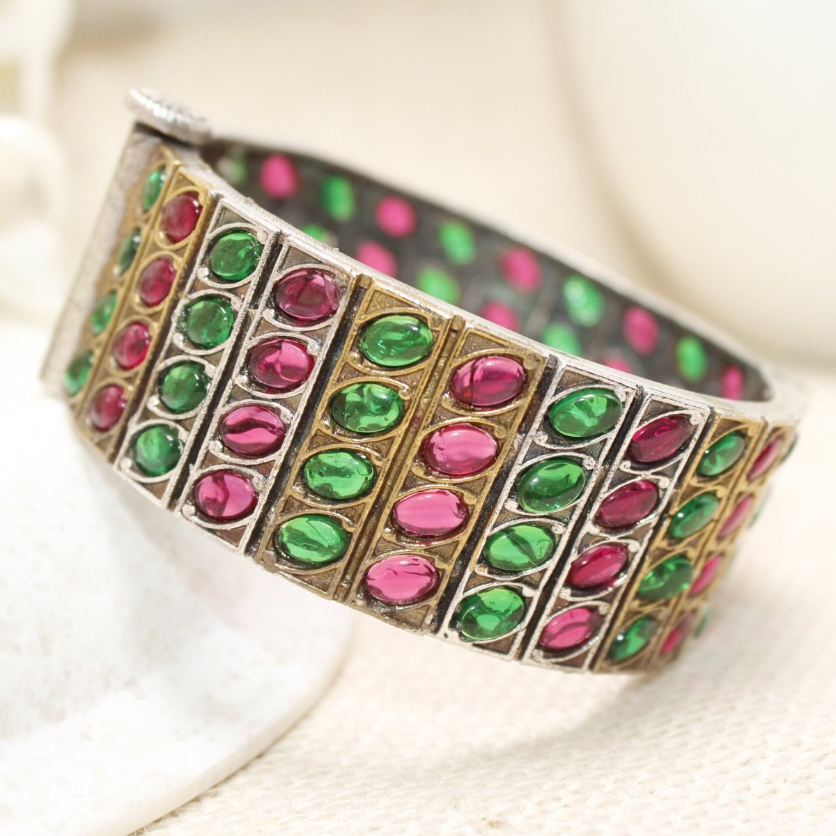 KALA DUAL - TONE MONALISA STONE KADA - RED & GREEN - kada