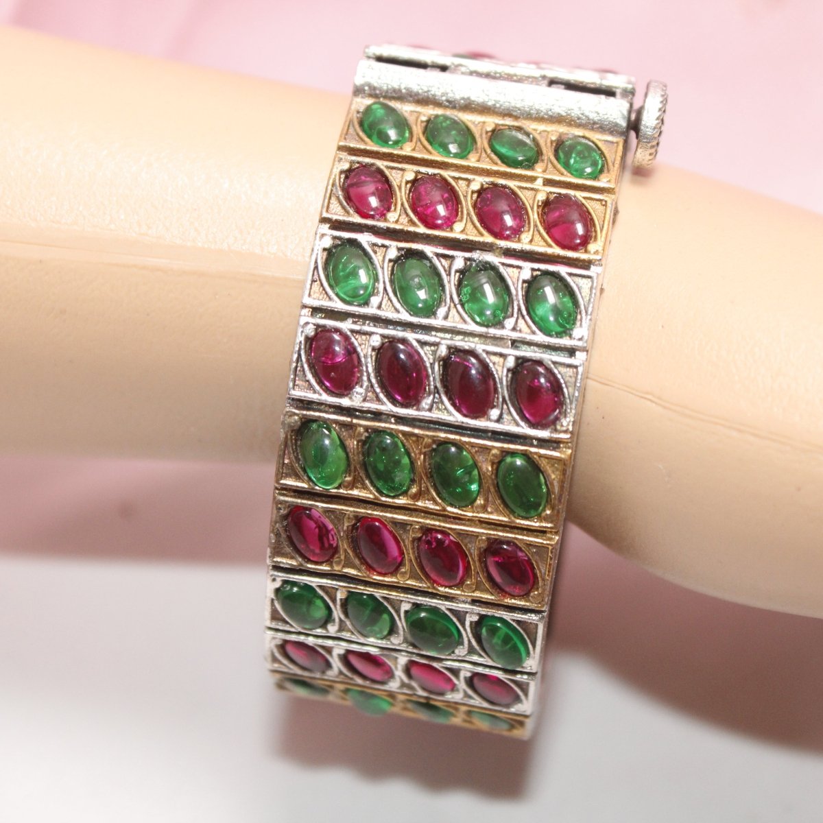 KALA DUAL - TONE MONALISA STONE KADA - RED & GREEN - kada