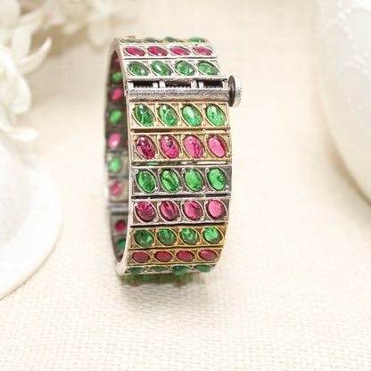 KALA DUAL - TONE MONALISA STONE KADA - RED & GREEN - kada