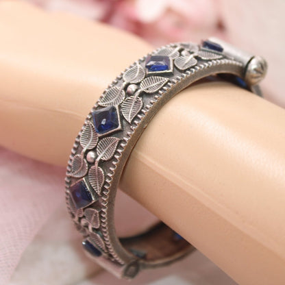 KALI - OXIDISED SILVER LOOK ALIKE KADA - BLUE - kada