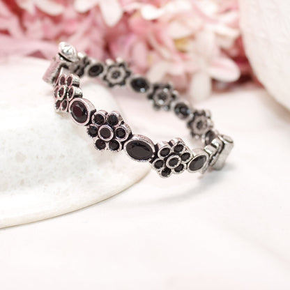 KALKI - OXIDISED SILVER LOOK ALIKE KADA - BLACK - kada