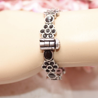 KALKI - OXIDISED SILVER LOOK ALIKE KADA - BLACK - kada