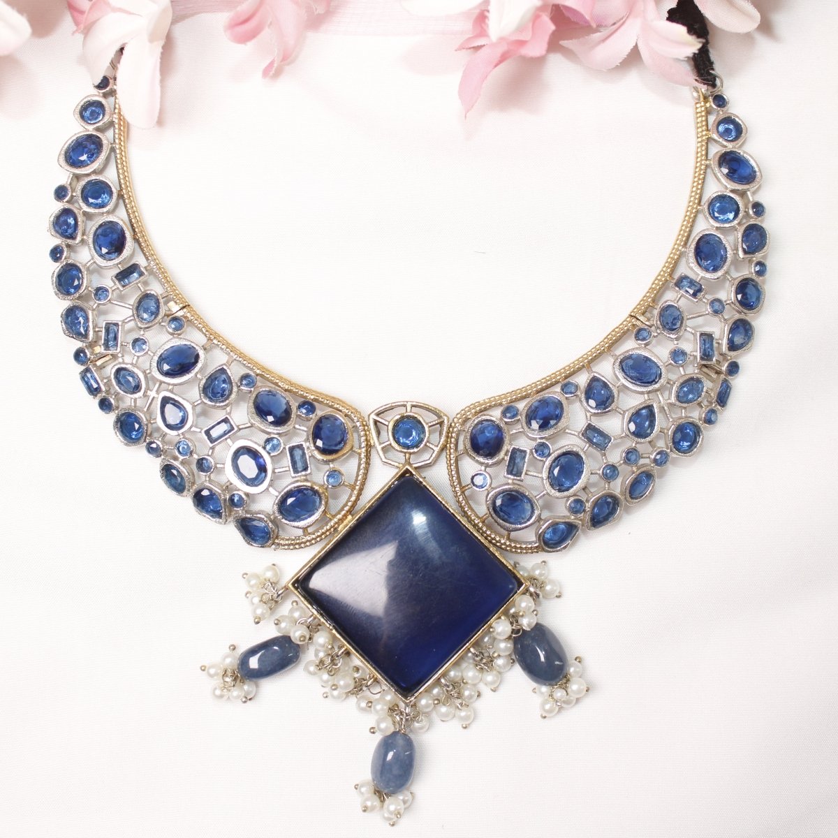 KANAK DUAL - TONE NECKLACE - BLUE - Necklaces