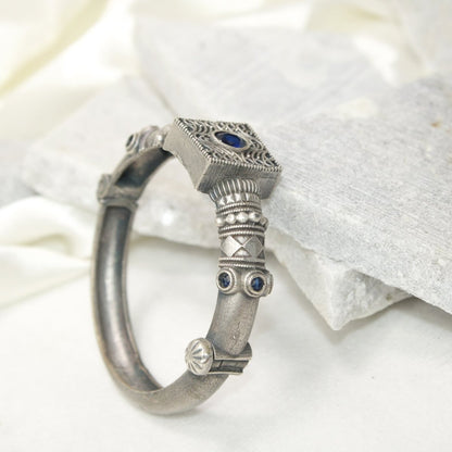 KARIGARI - ANTIQUE OXIDISED KADA - BLUE - kada