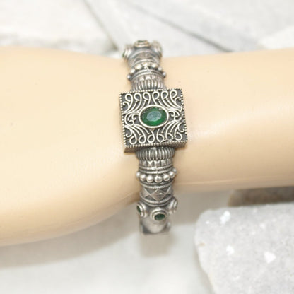 KARIGARI - ANTIQUE OXIDISED KADA - GREEN - kada