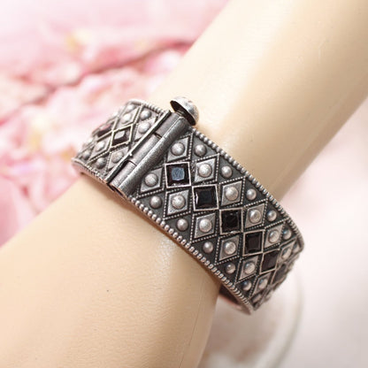 KAVERI - OXIDISED SILVER LOOK ALIKE KADA - BLACK - kada