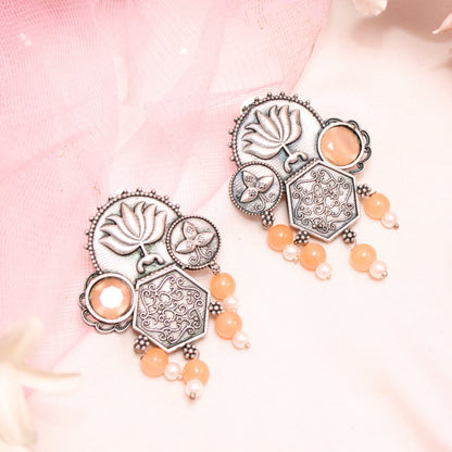 LOTUS FUSION EARRINGS-ORANGE -Earrings