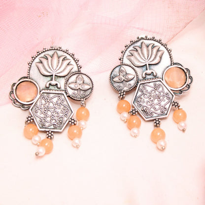 LOTUS FUSION EARRINGS-ORANGE -Earrings