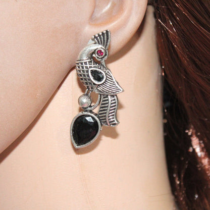 MAYUR MOH STUD-BLACK -EARRING