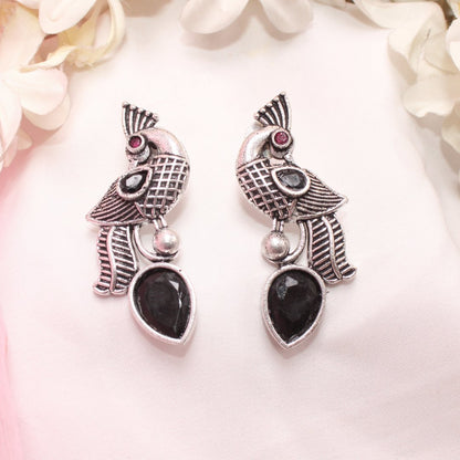 MAYUR MOH STUD-BLACK -EARRING