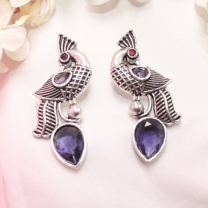 MAYUR MOH STUD-PURPLE -EARRING