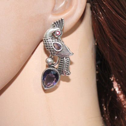 MAYUR MOH STUD-PURPLE -EARRING