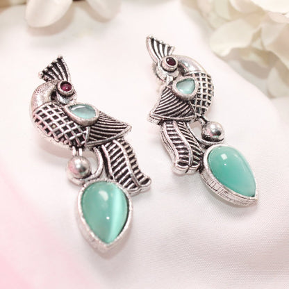 MAYUR MOH STUD-TURQUOISE -EARRING