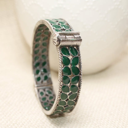 MEENAKARI LEAF PATTERN KADA - GREEN - kada