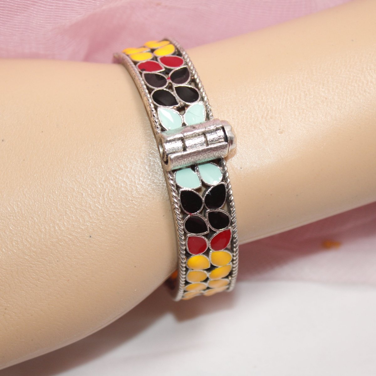 MEENAKARI LEAF PATTERN KADA - MULTICOLOUR - kada