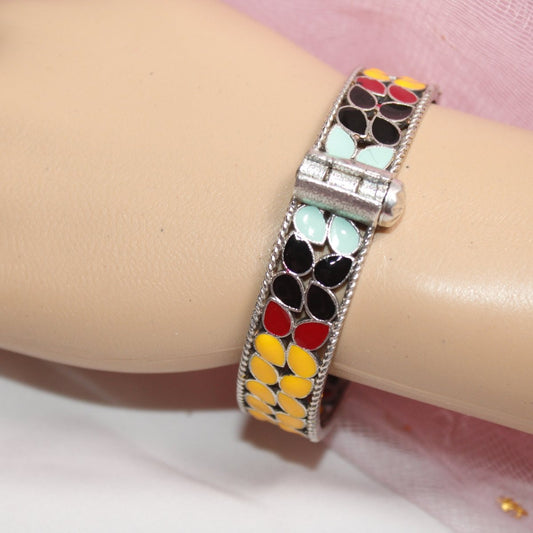 MEENAKARI LEAF PATTERN KADA - MULTICOLOUR - kada