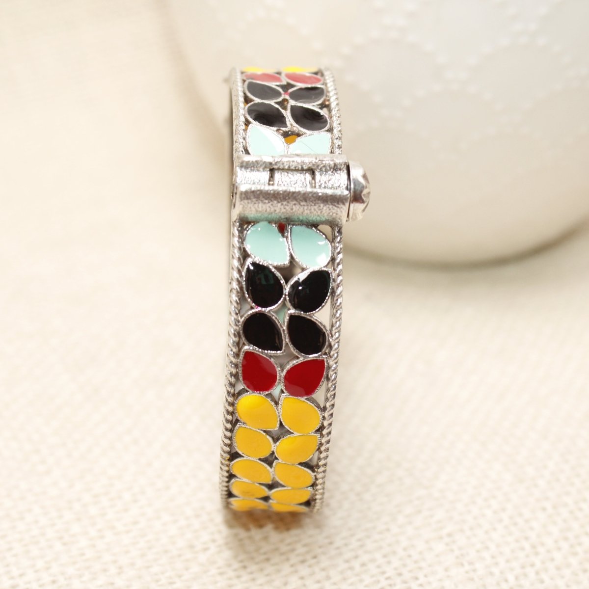 MEENAKARI LEAF PATTERN KADA - MULTICOLOUR - kada