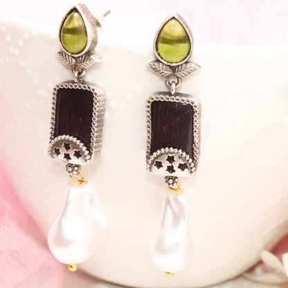 MONALISA STONE DANGLER - BLACK & YELLOW - EARRING