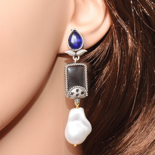 MONALISA STONE DANGLER - BLUE - EARRING